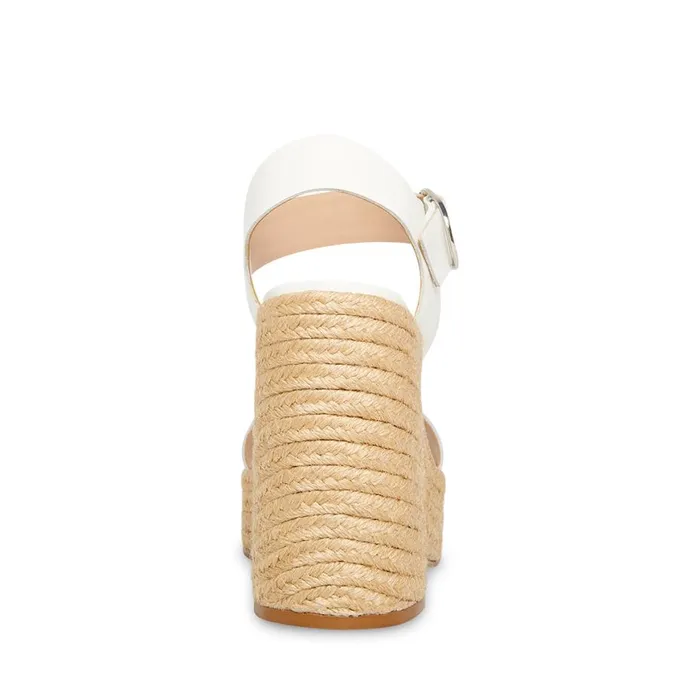 Steve Madden Janice White Leather Womens Heels