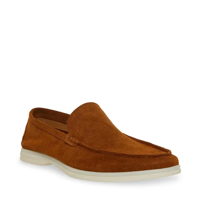 Steve Madden Larken Cognac Suede Mens Loafers