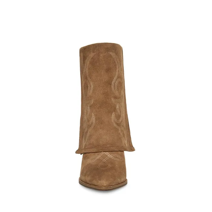 Steve Madden Layne Cognac Suede Womens Boots and Booties