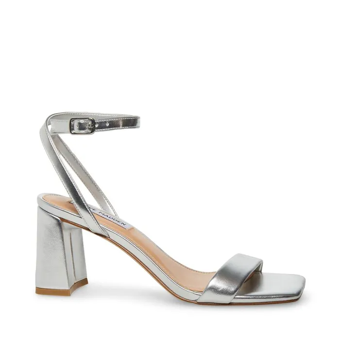 Steve Madden Luxe Silver Womens Heels