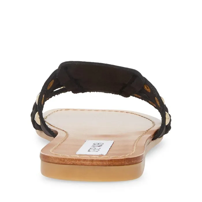 Steve Madden Paradise Black Leather Womens Sandals