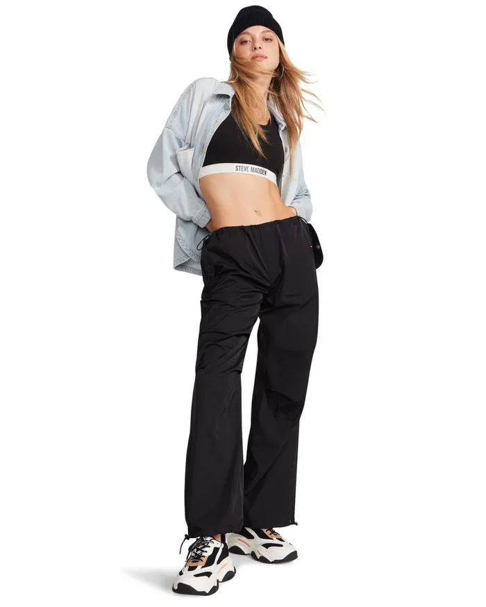 Steve Madden Pia Parachute Pant Black Womens Bottoms
