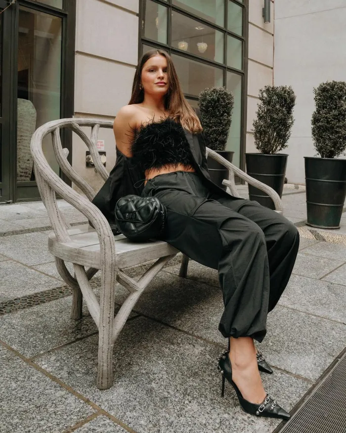 Steve Madden Pia Parachute Pant Black Womens Bottoms
