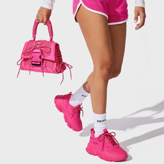 Steve Madden Possession Pink Neon Womens Sneakers