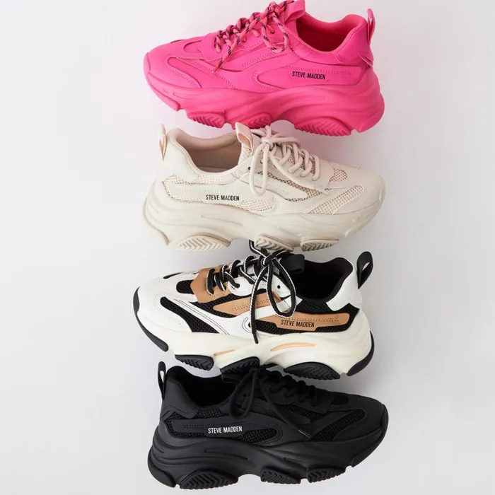 Steve Madden Possession Pink Neon Womens Sneakers