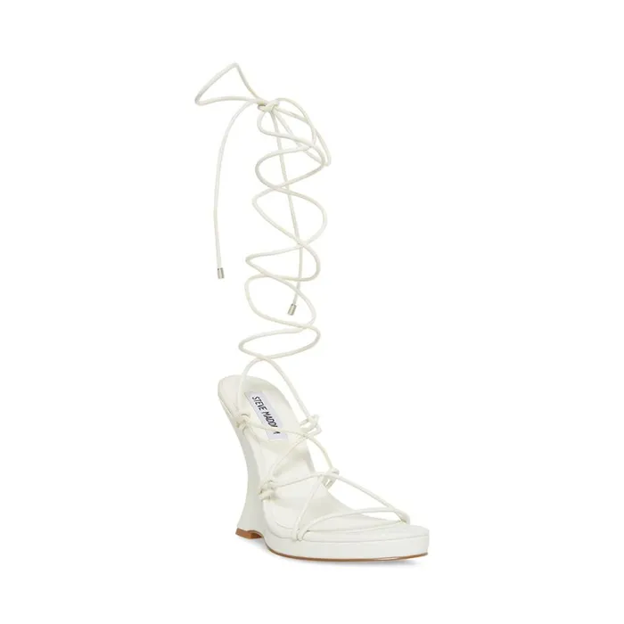 Steve Madden Rezy White Womens Heels
