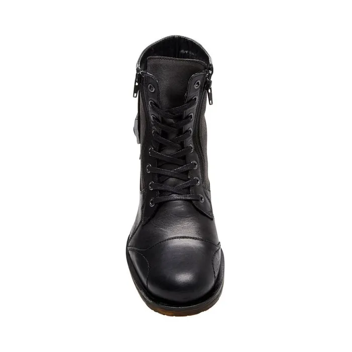 Steve Madden Sidetrack Black Leather Mens Boots