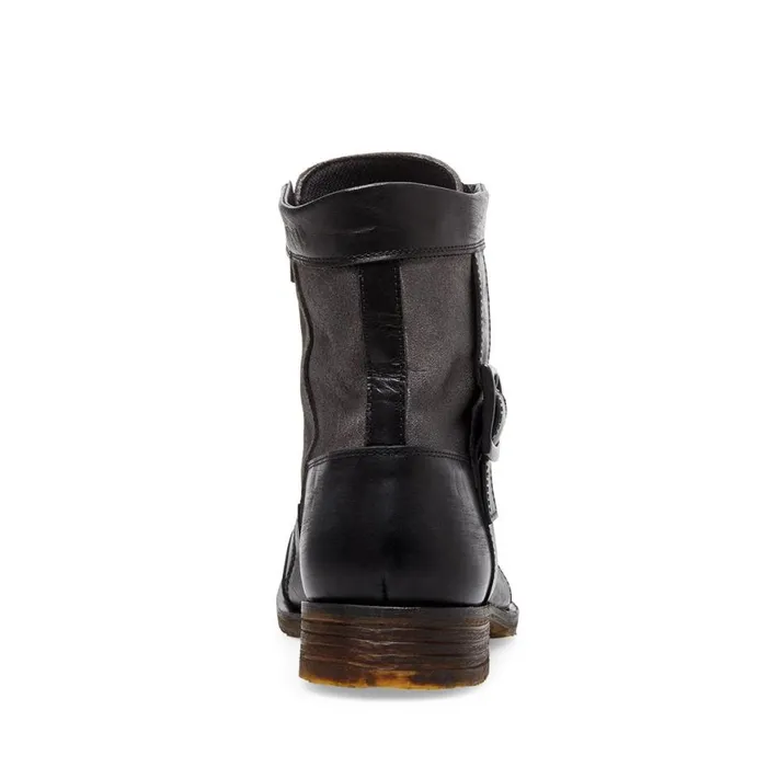 Steve Madden Sidetrack Black Leather Mens Boots