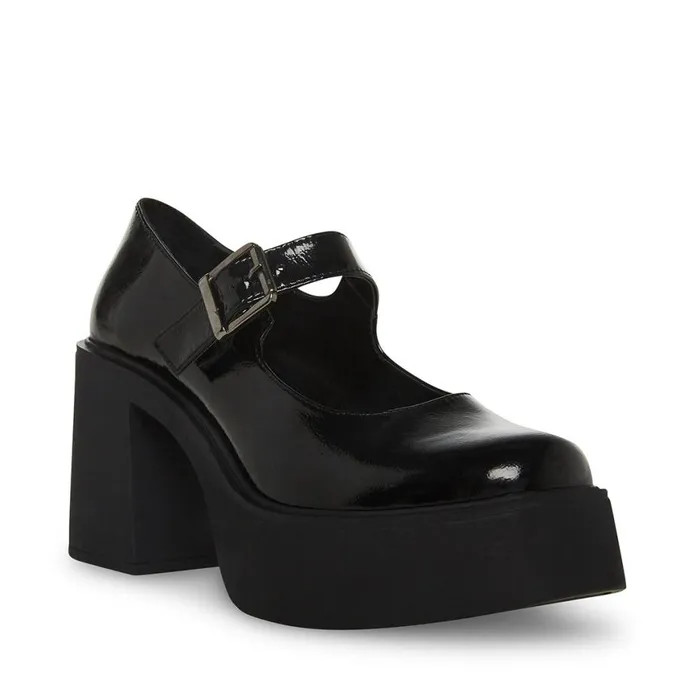 Steve Madden Trish Black Patent Womens Loafers and Flats