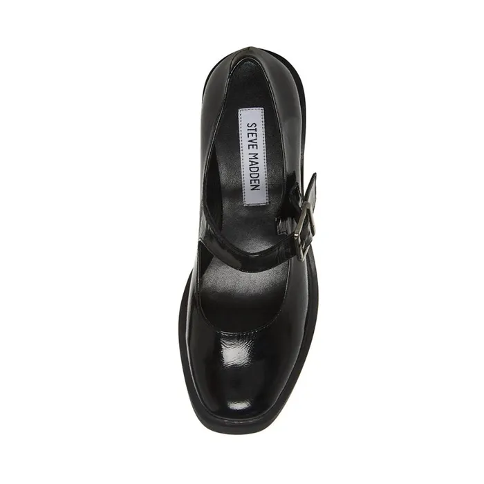 Steve Madden Trish Black Patent Womens Loafers and Flats