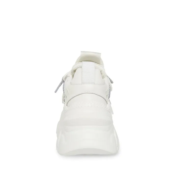 Steve Madden Troy White Leather Womens Sneakers