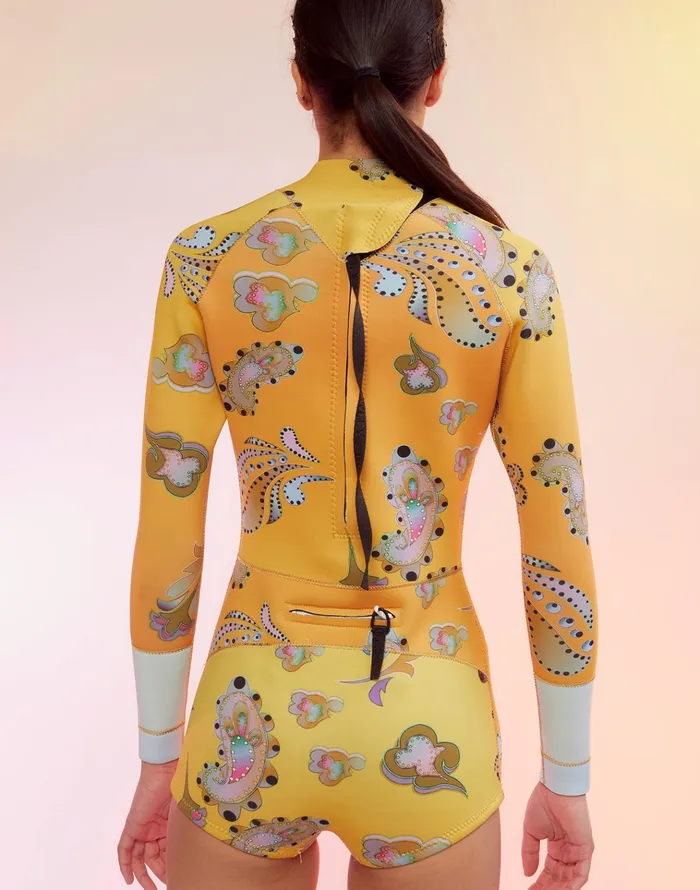 Sunrise Paisley Wetsuit 8211 Gldpsl Women Cynthia Rowley Surf and Swim