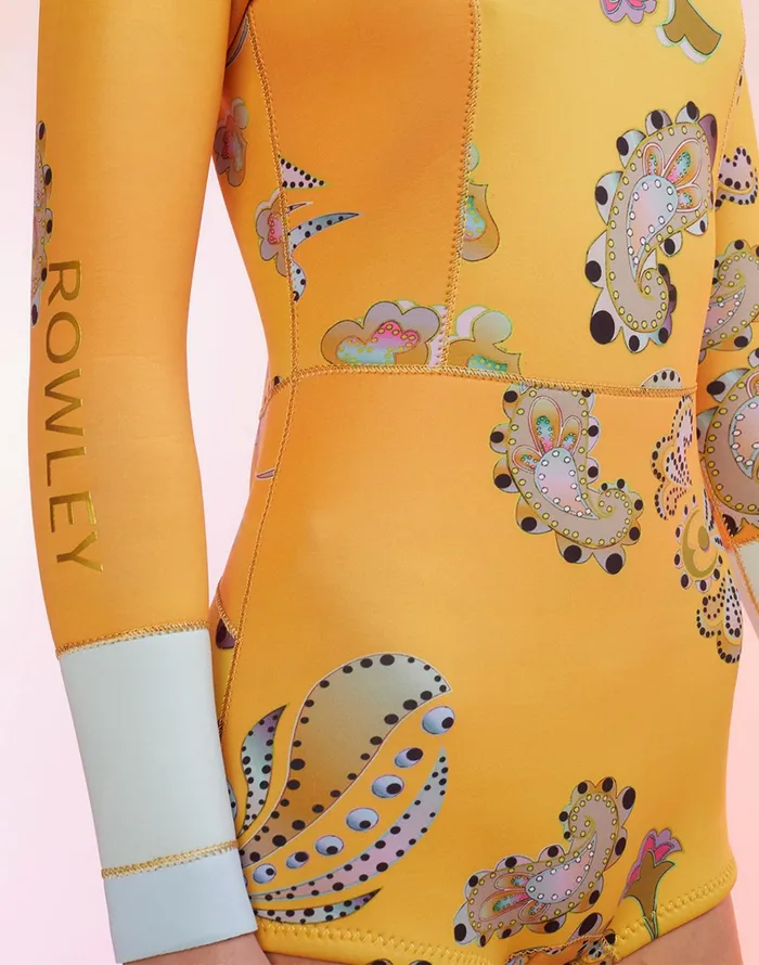 Sunrise Paisley Wetsuit 8211 Gldpsl Women Cynthia Rowley Surf and Swim