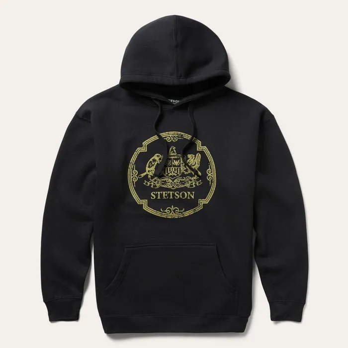 Sweaters and Hoodies Men Stetson Classic Crest Hooded Sweatshirt Black