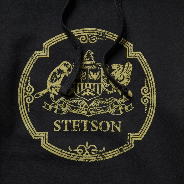 Sweaters and Hoodies Men Stetson Classic Crest Hooded Sweatshirt Black
