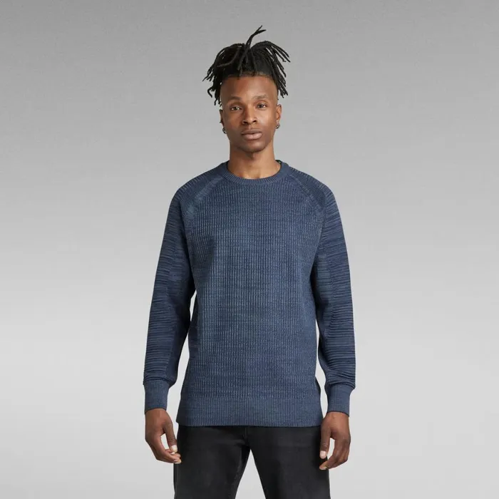 Sweaters Men GStar RAW 3D Biker Knitted Sweater Fantem Bluesartho Blue