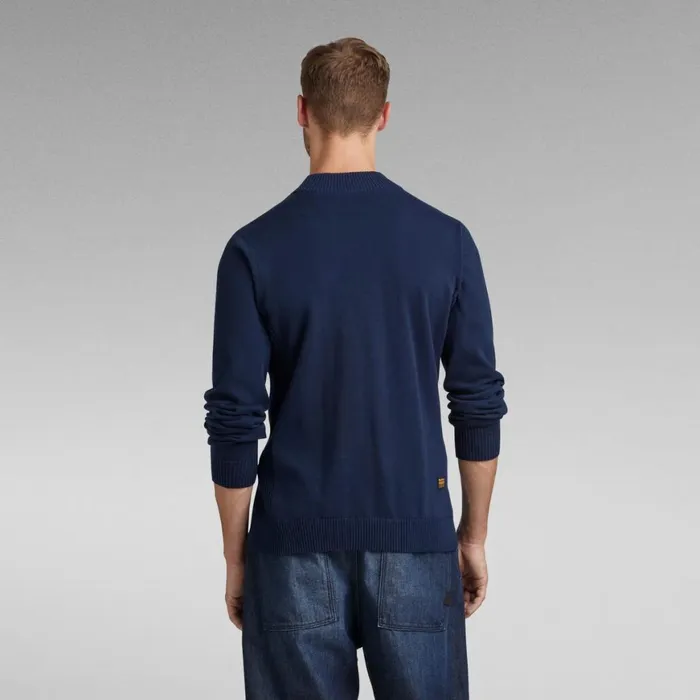Sweaters Men GStar RAW Classic Sport Mock Knitted Sweater Sartho Blue