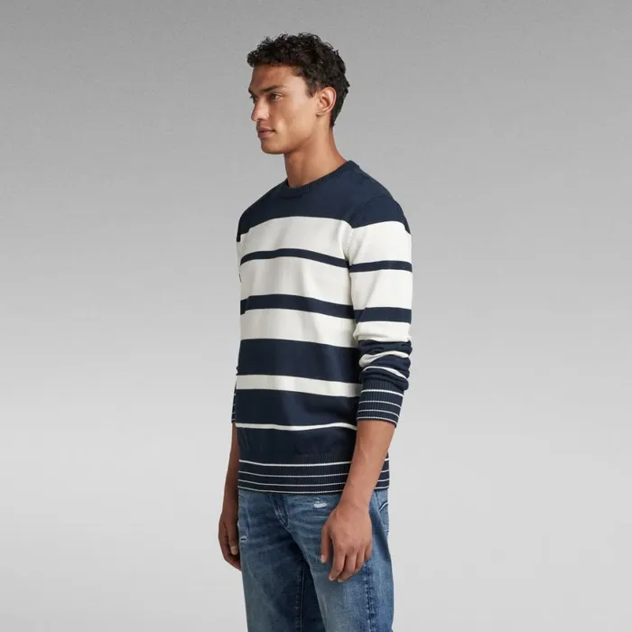 Sweaters Men GStar RAW Irregular Stripe Knitted Sweater Salutemilk Stripe
