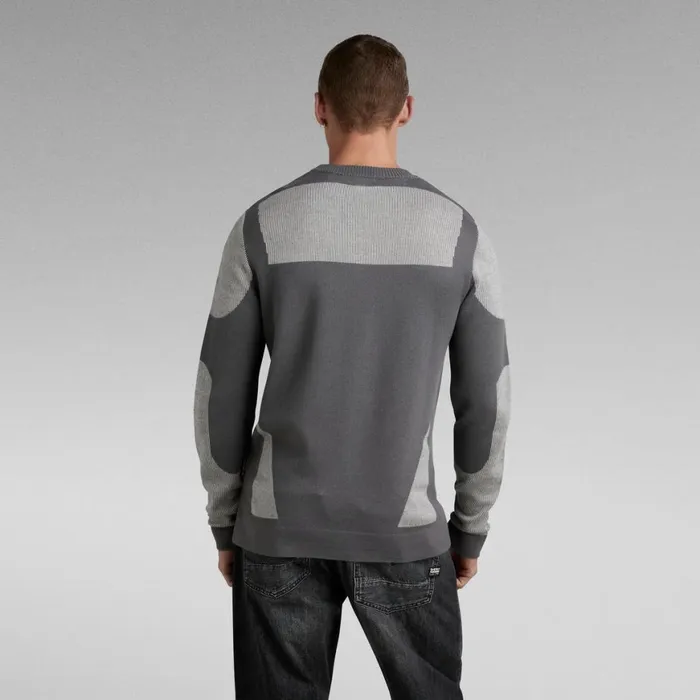 Sweaters Men GStar RAW Moto Knitted Sweater Graniteoyster Mushroom