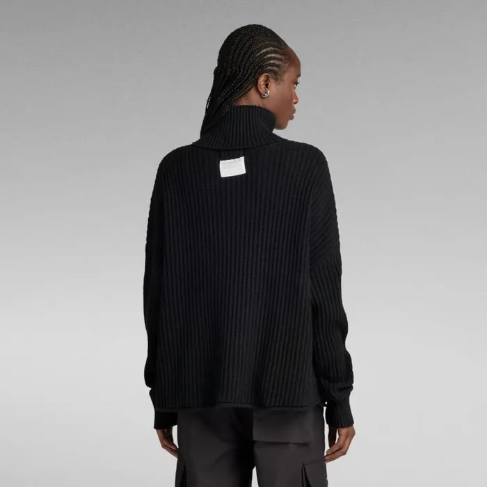 Sweaters Women GStar RAW Loose Turtle Knitted Sweater Dark Black