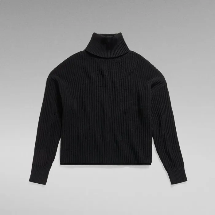 Sweaters Women GStar RAW Loose Turtle Knitted Sweater Dark Black