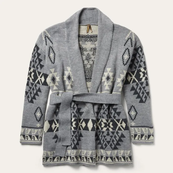 Sweaters Women Stetson Chunky Knit Tie Sweater In Grey Grey