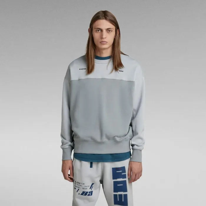 Sweatshirts and Hoodies Men GStar RAW Color Block Oversized Sweater Correct Greymagnesium Color Block Sweatshirts and Hoodies Men GStar RAW Color Block Oversized Sweater Correct Greymagnesium Color Block