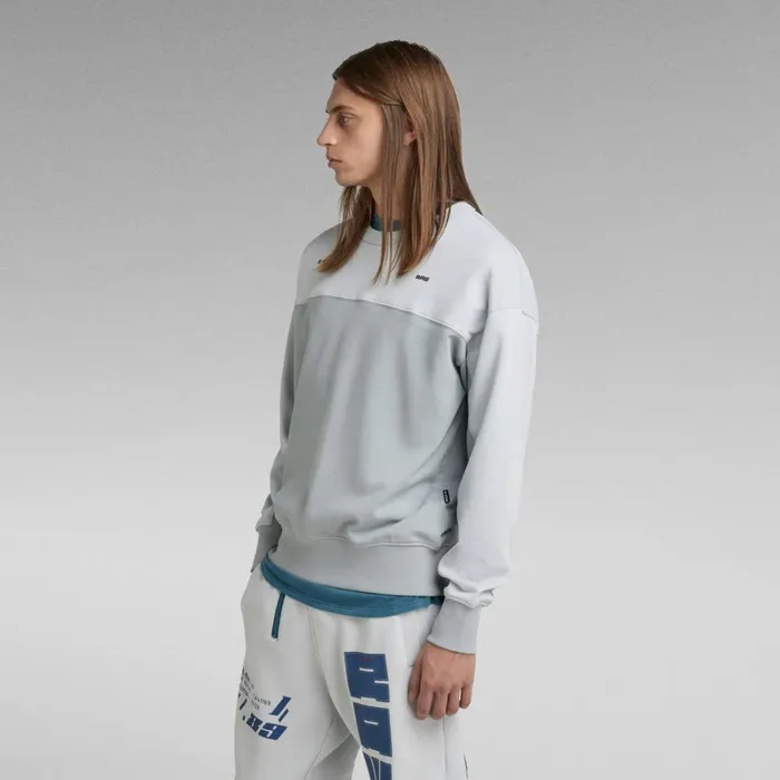 Sweatshirts and Hoodies Men GStar RAW Color Block Oversized Sweater Correct Greymagnesium Color Block