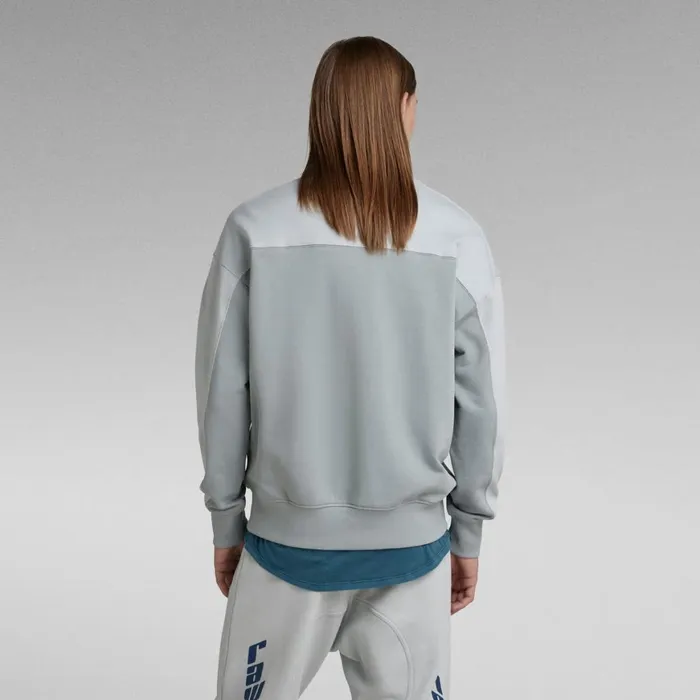 Sweatshirts and Hoodies Men GStar RAW Color Block Oversized Sweater Correct Greymagnesium Color Block