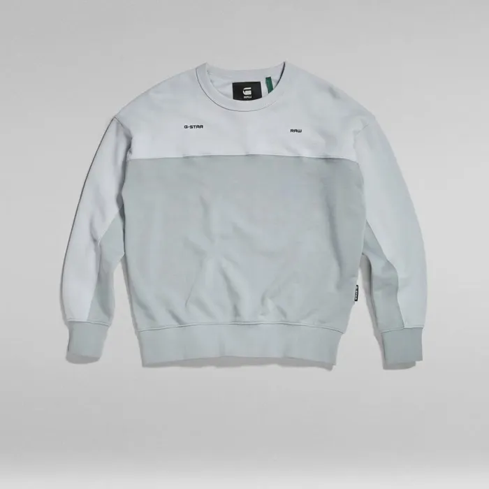 Sweatshirts and Hoodies Men GStar RAW Color Block Oversized Sweater Correct Greymagnesium Color Block