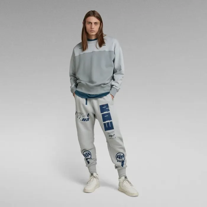 Sweatshirts and Hoodies Men GStar RAW Color Block Oversized Sweater Correct Greymagnesium Color Block