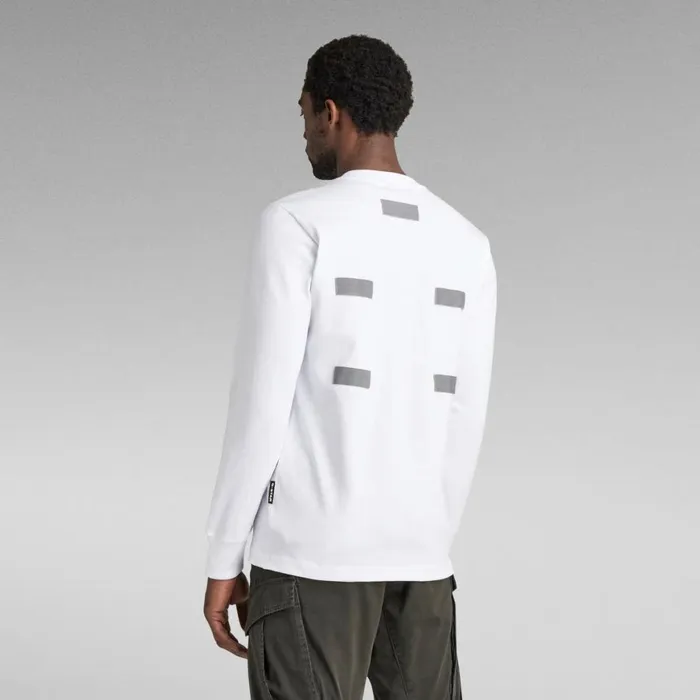 Sweatshirts and Hoodies Men GStar RAW Lightweight Back Tape Sweater White