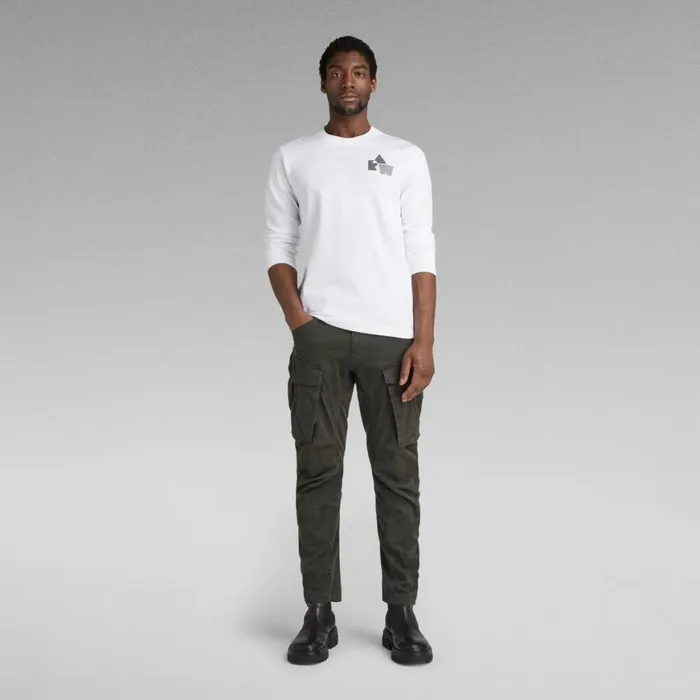 Sweatshirts and Hoodies Men GStar RAW Lightweight Back Tape Sweater White