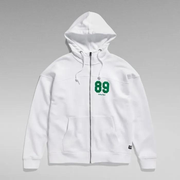 Sweatshirts and Hoodies Men GStar RAW Sports Zip Loose Hoodie White