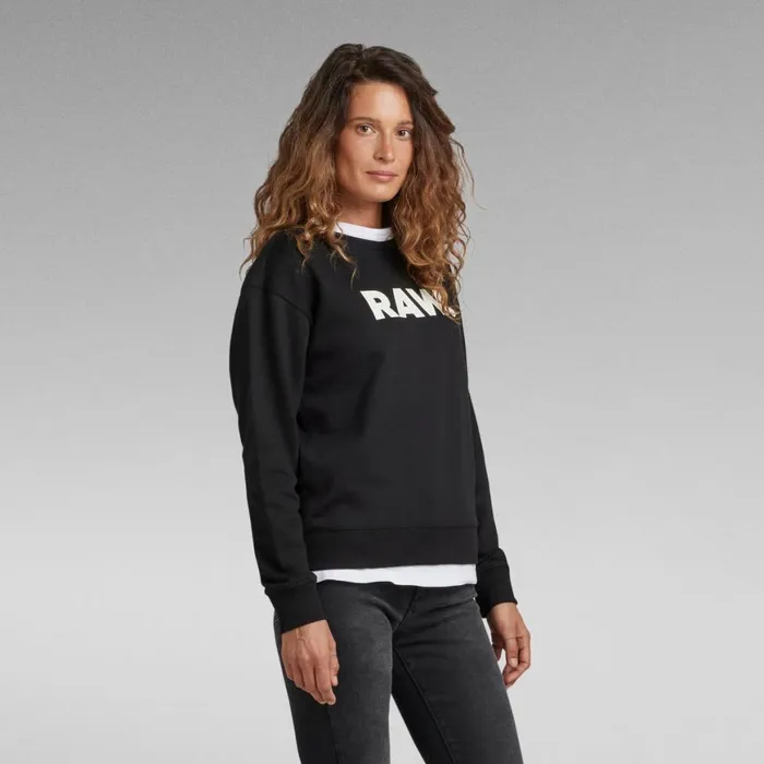 Sweatshirts and Hoodies Women GStar RAW Premium Core RAW Crewneck Dark Black