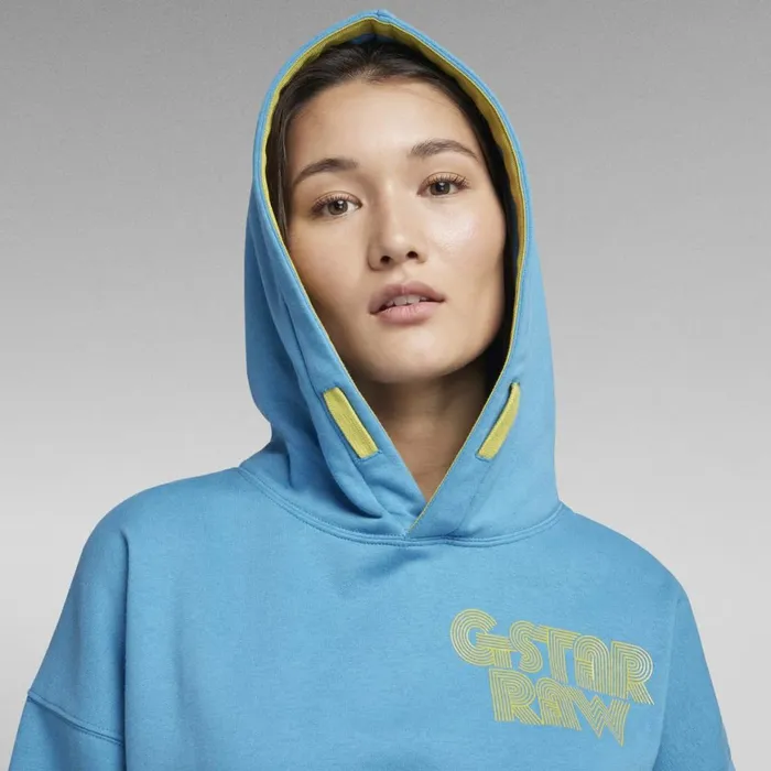 Sweatshirts and Hoodies Women GStar RAW Unisex Disco Chest Hoodie Light Onymia Blue
