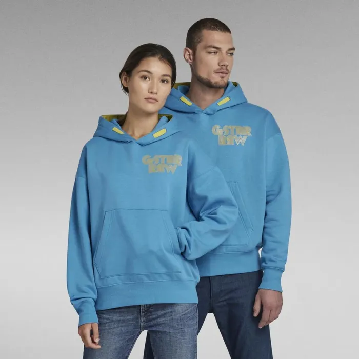 Sweatshirts and Hoodies Women GStar RAW Unisex Disco Chest Hoodie Light Onymia Blue