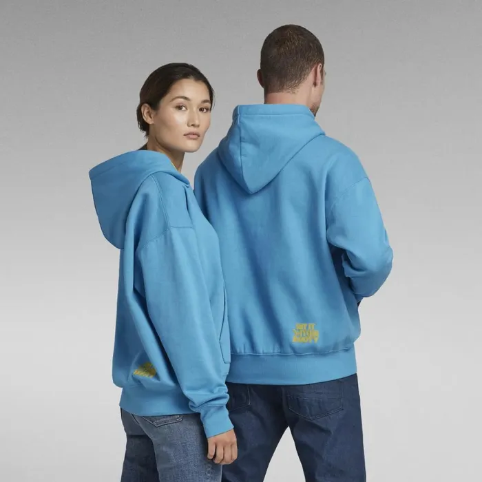 Sweatshirts and Hoodies Women GStar RAW Unisex Disco Chest Hoodie Light Onymia Blue