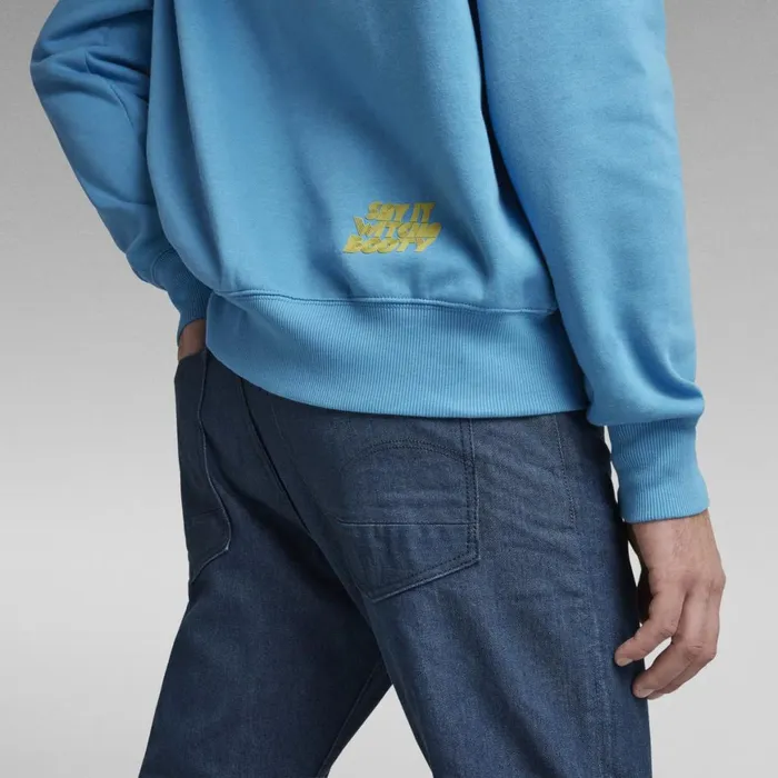 Sweatshirts and Hoodies Women GStar RAW Unisex Disco Chest Hoodie Light Onymia Blue