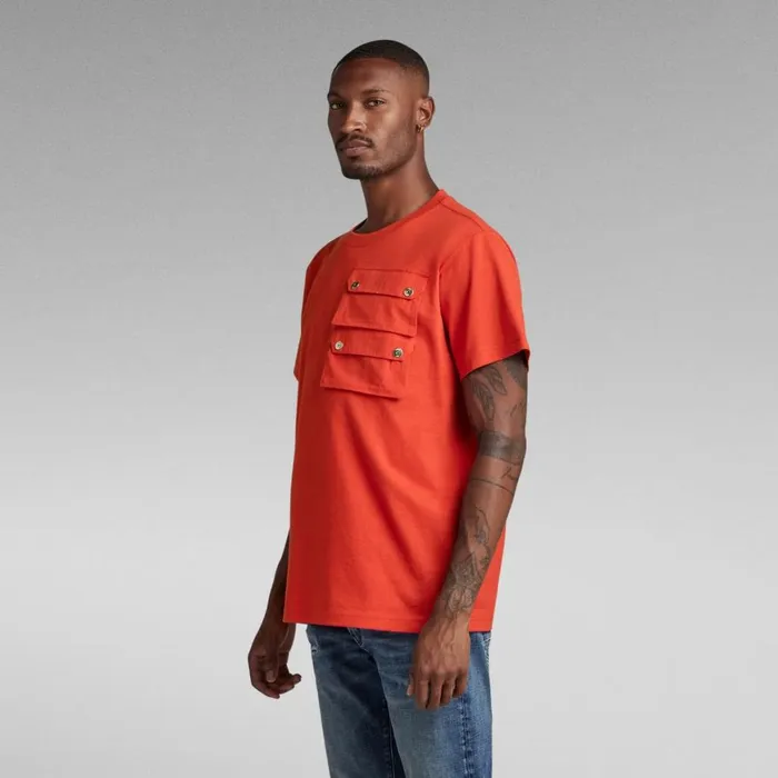 TShirts and Polos Men GStar RAW Double Pocket Utility Loose TShirt Acid Red