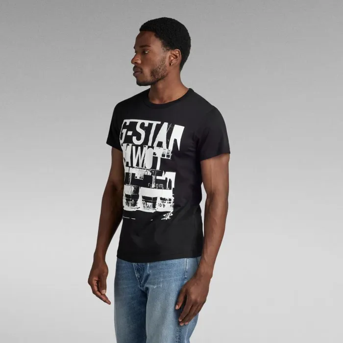 TShirts and Polos Men GStar RAW Graphic STM 2 TShirt Dark Black