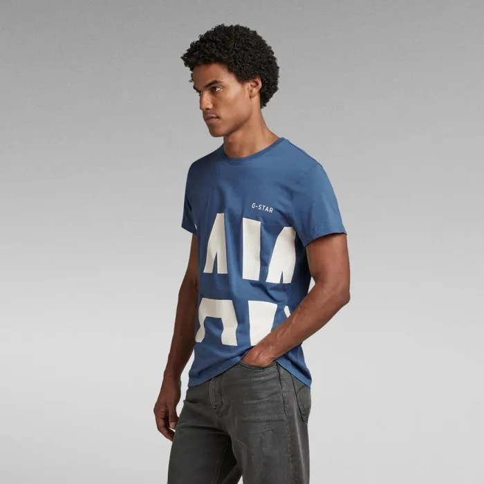 TShirts and Polos Men GStar RAW Raw Strike Thru TShirt Retro Blue