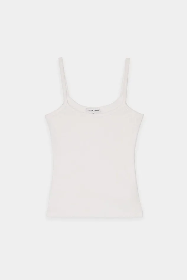 Tanks Women COTTON CITIZEN Verona Spaghetti Tank White Tanks Women COTTON CITIZEN Verona Spaghetti Tank White