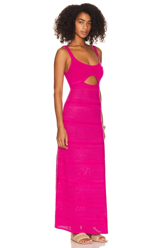 Tayla Pointelle Maxi Dress Hot Pink Women Lovers and Friends Dresses