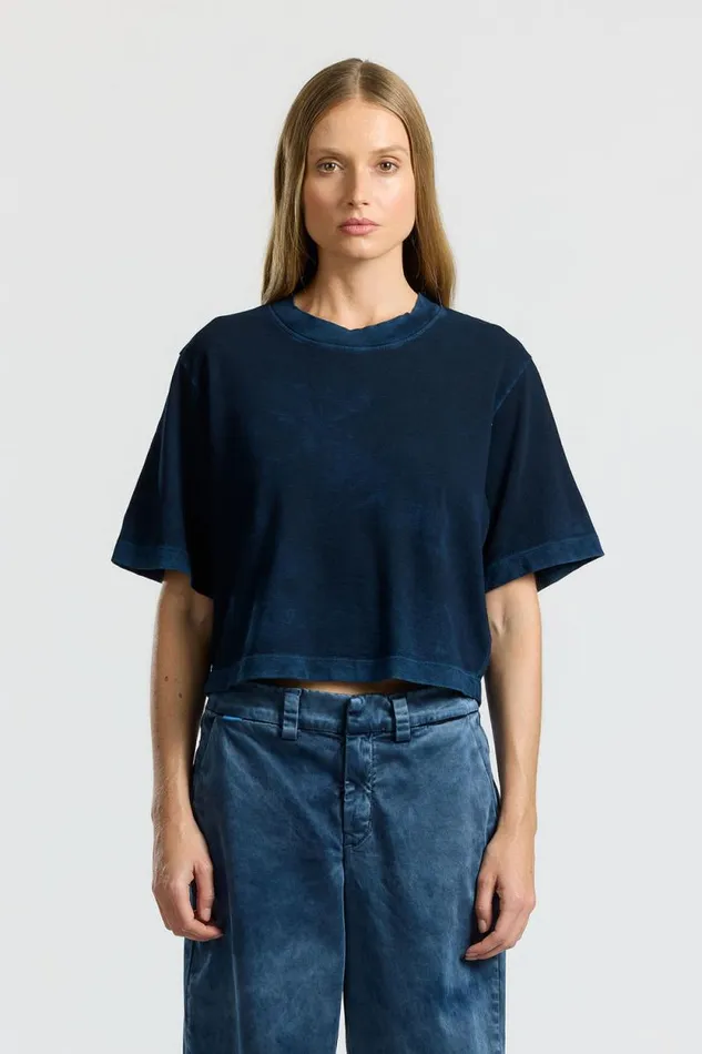 Tees Women COTTON CITIZEN Tokyo Crop Tee Vintage Navy