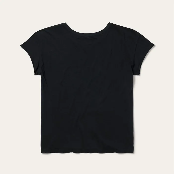 Tees Women Stetson Bucking Cowboy Graphic Tee Black