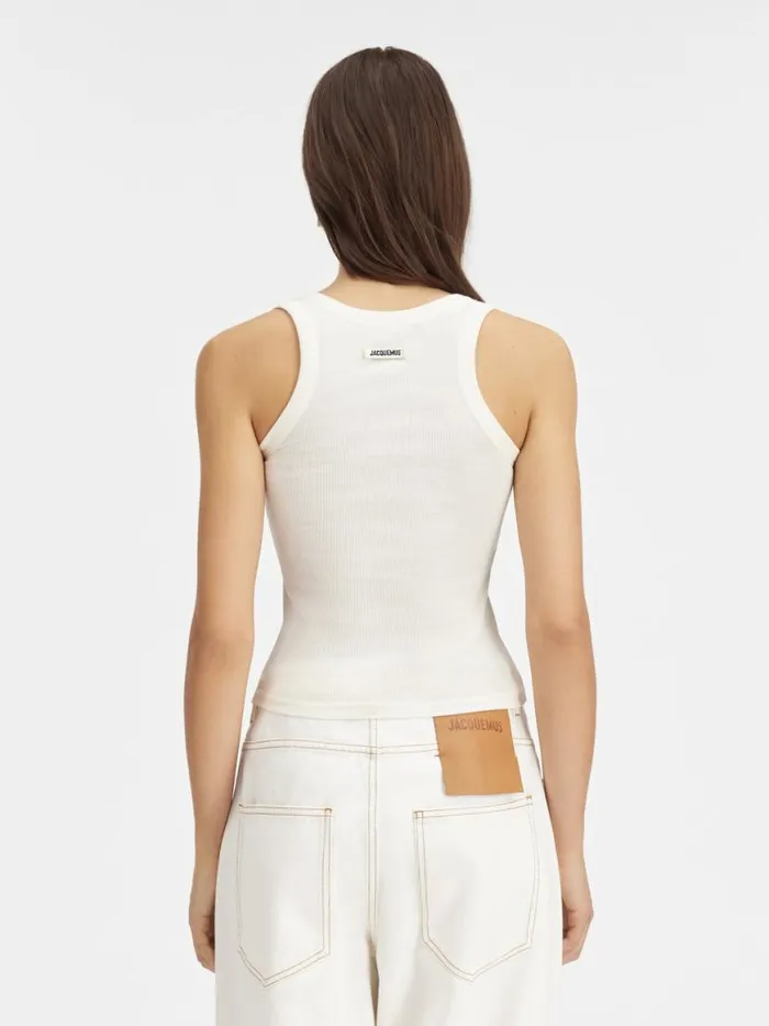 The Gros Grain Tank Top White Women JACQUEMUS Tops and Shirts The Gros Grain Tank Top White Women JACQUEMUS Tops and Shirts