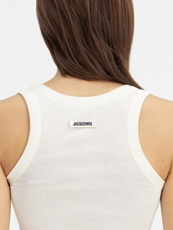 The Gros Grain Tank Top White Women JACQUEMUS Tops and Shirts The Gros Grain Tank Top White Women JACQUEMUS Tops and Shirts