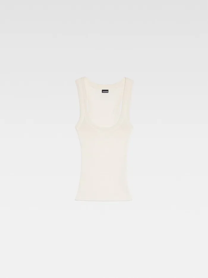 The Gros Grain Tank Top White Women JACQUEMUS Tops and Shirts The Gros Grain Tank Top White Women JACQUEMUS Tops and Shirts