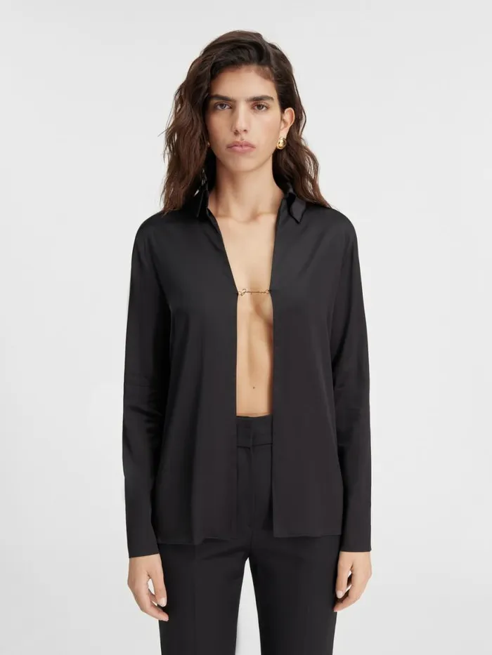 The Notte Shirt Black Women JACQUEMUS Tops and Shirts The Notte Shirt Black Women JACQUEMUS Tops and Shirts